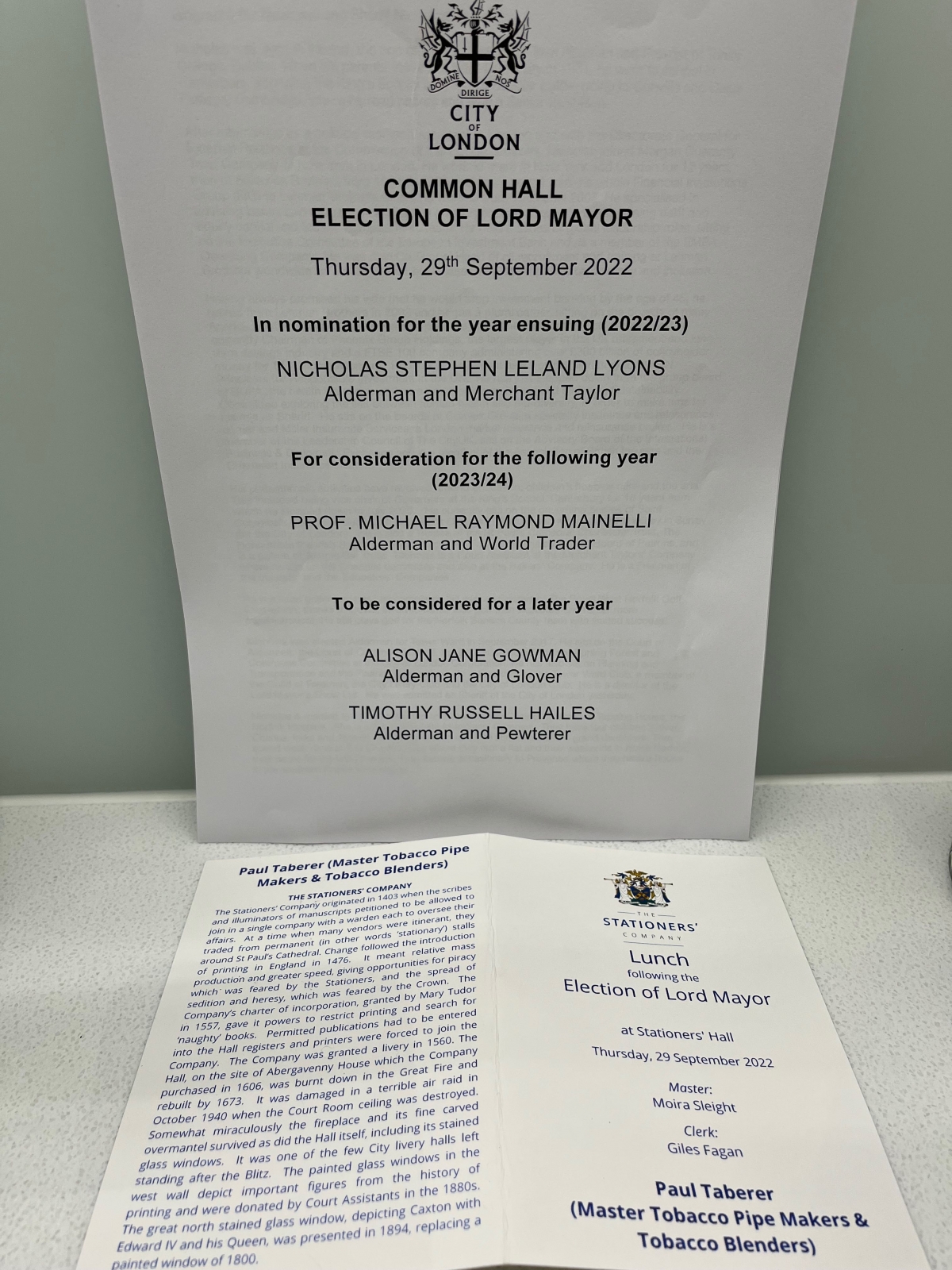 Election of Lord Mayor Common Hall