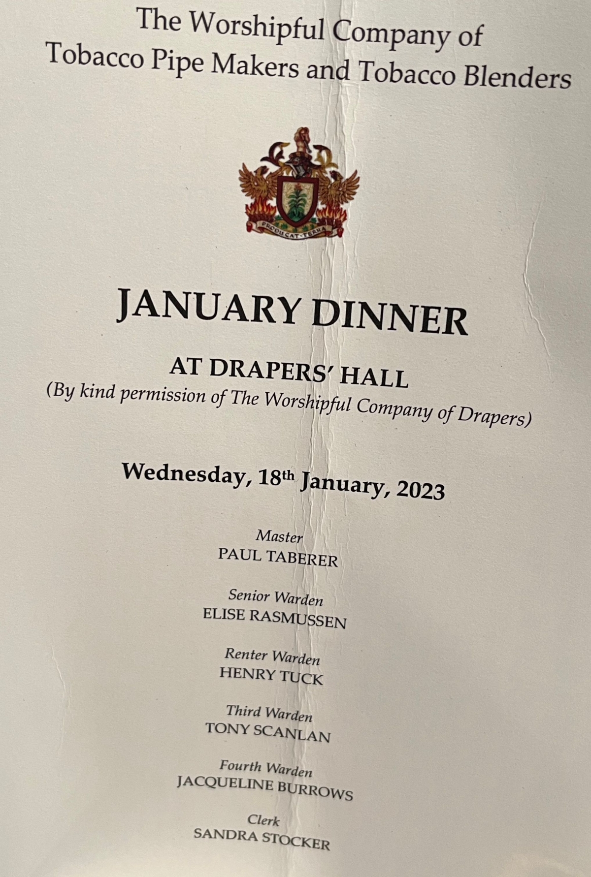 January Court and Dinner Drapers' Hall